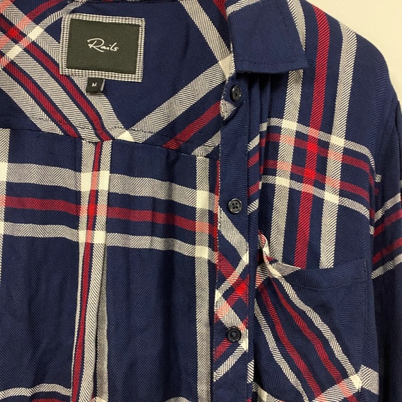 Rails Blue Plaid Shirt Size M - Picture 3 of 3